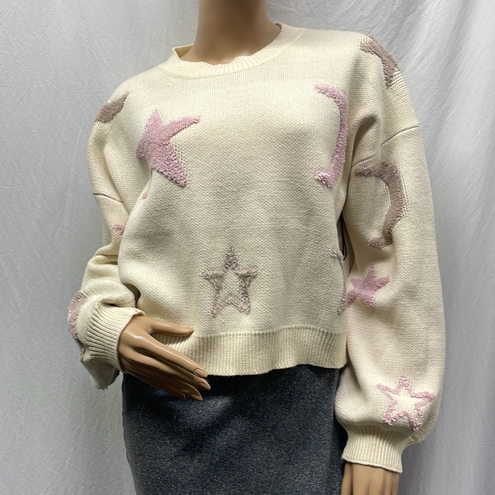 Threaded Leaf Women's To The Moon & Back Crewneck Pullover Sweater (L) NWT